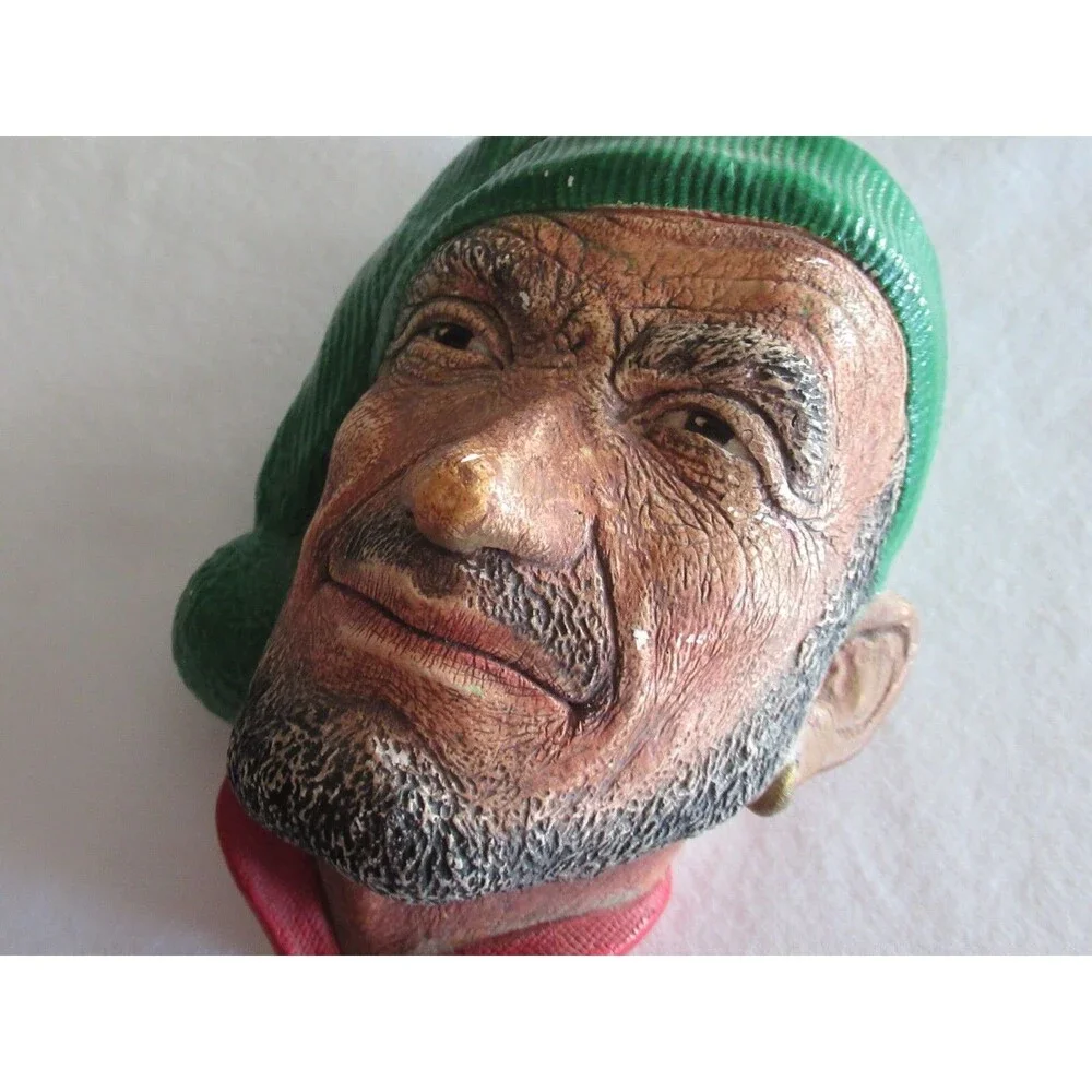 Vintage Chalkware Plaster Head Corsican Fisherman Sailor French 5.5